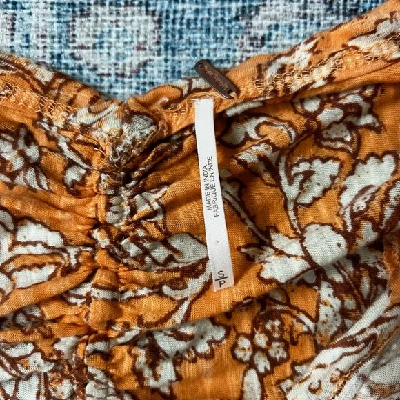 Free people say the word blouse in orange | size small - Picture 4 of 5